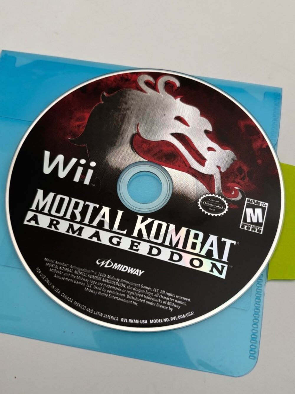 Mortal Kombat Armageddon Wii Disc Only Mature Rated 17+ Midway 2006
